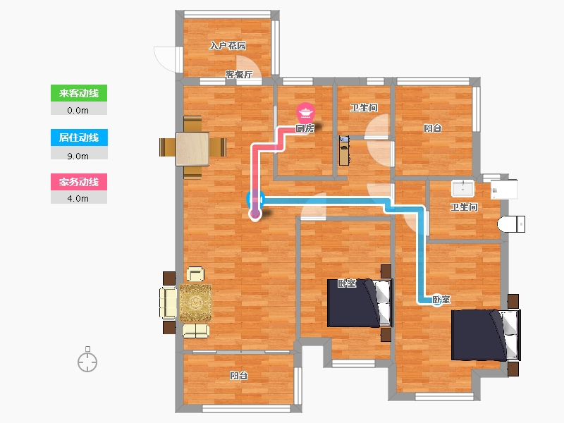 山东省-青岛市-三木家天下文澜府二期3，5号楼107m²-85.60-户型库-动静线