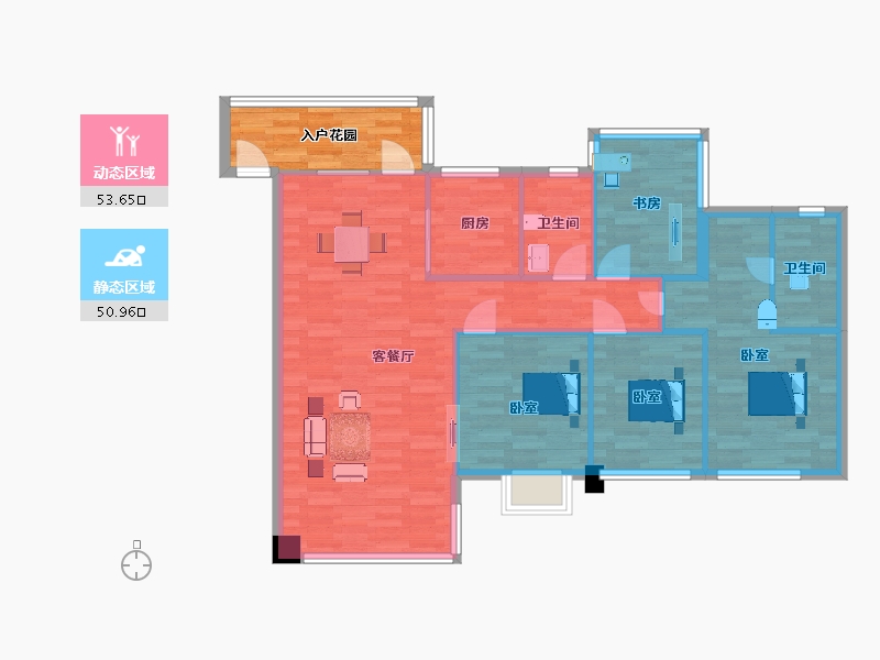 山东省-青岛市-三木家天下文澜府29商铺128m²-102.40-户型库-动静分区