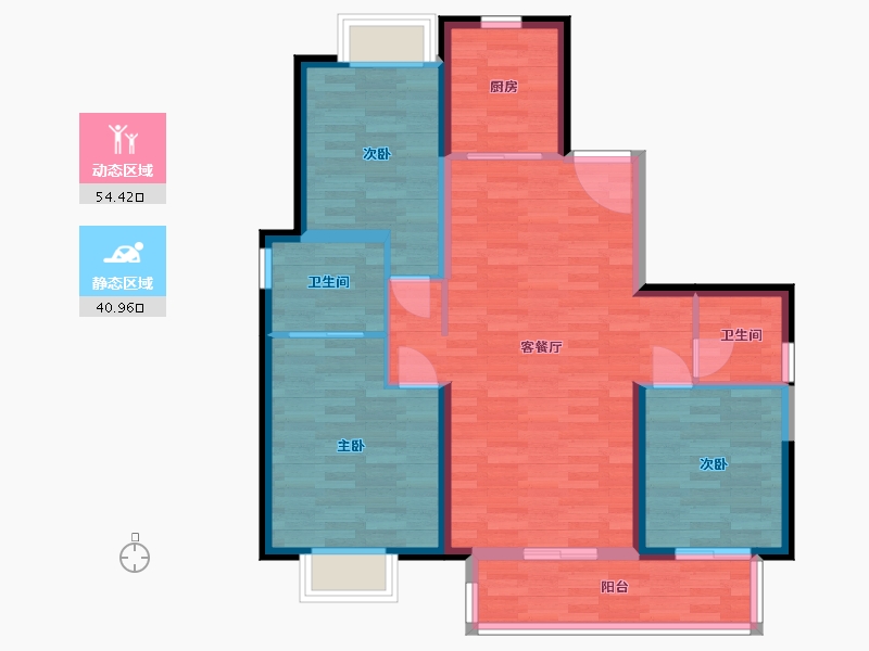 湖北省-武汉市-中建星光城-85.61-户型库-动静分区