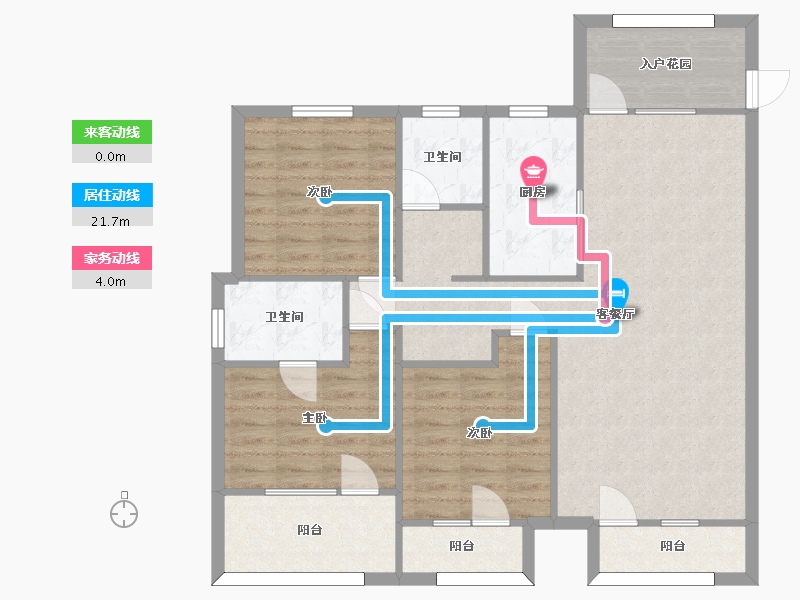 山东省-青岛市-龙湖昱城15号楼125㎡-101.23-户型库-动静线