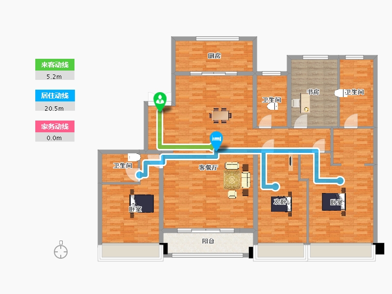 陕西省-西安市-碧桂园云顶B1,190㎡-151.95-户型库-动静线