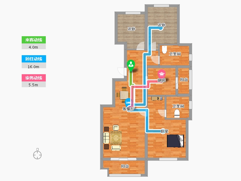 陕西省-西安市-金开御府118m²-94.00-户型库-动静线