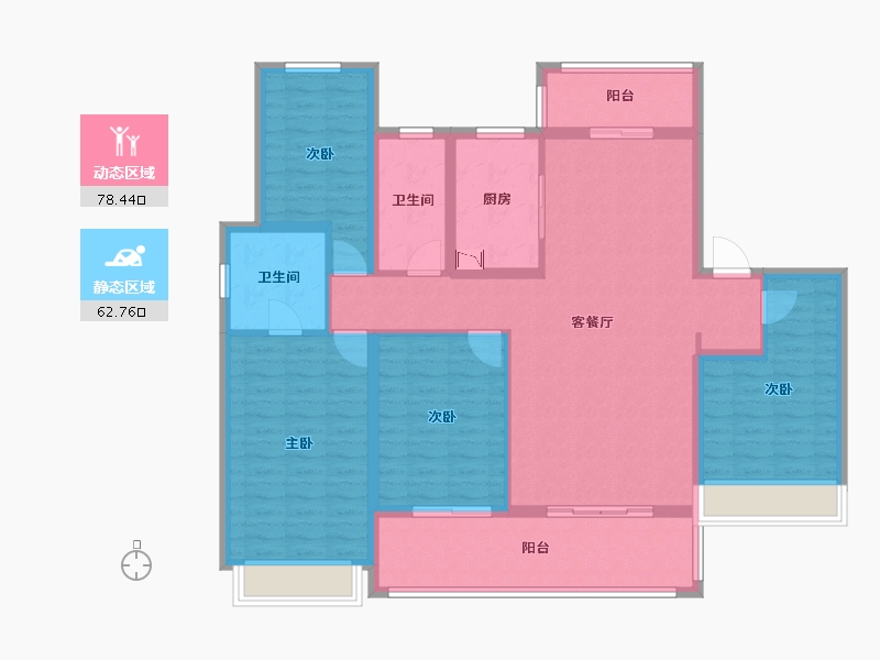 江苏省-苏州市-中海上东区-126.79-户型库-动静分区