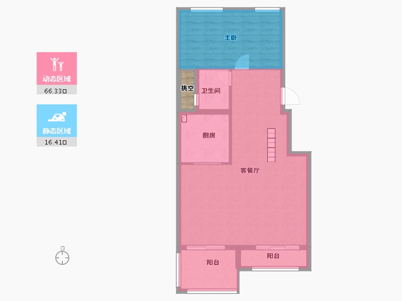 湖南省-长沙市-长沙院子-76.82-户型库-动静分区