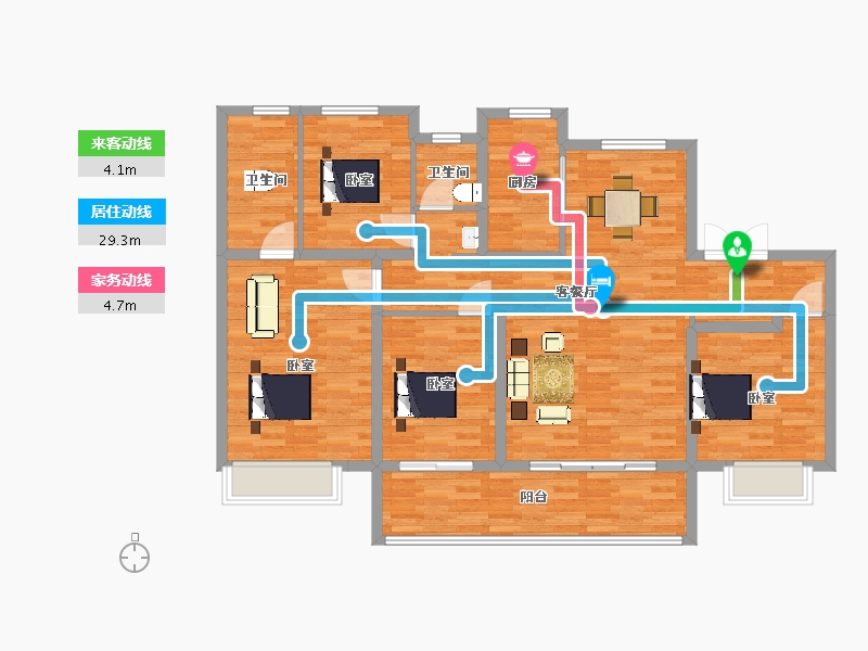 陕西省-西安市-阳光城文澜府10号楼149㎡-118.99-户型库-动静线