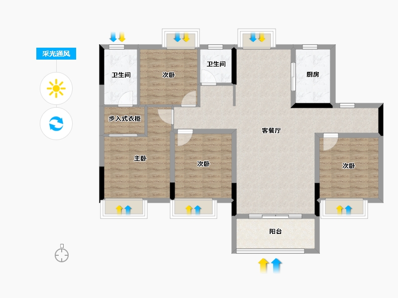 江西省-赣州市-君悦华庭-111.00-户型库-采光通风