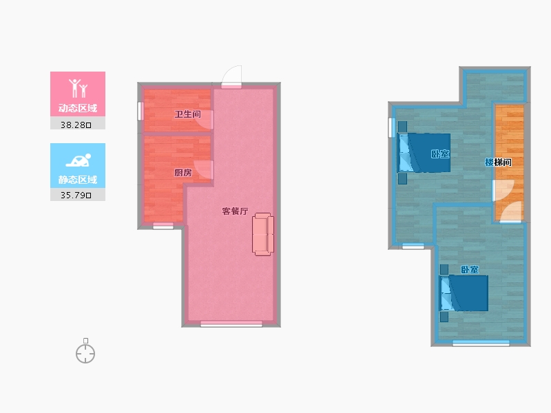 陕西省-西安市-尚层MINI39㎡-71.06-户型库-动静分区