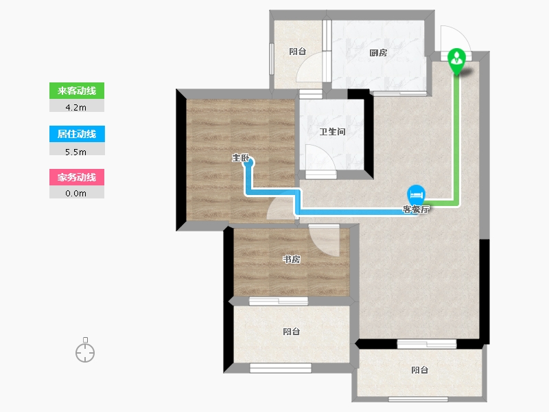 四川省-成都市-邦泰华府公馆-53.91-户型库-动静线