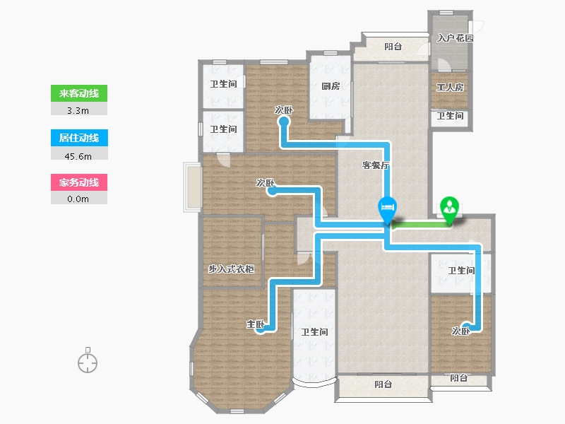 陕西省-西安市-星河湾5号楼A1户型376m²-301.06-户型库-动静线