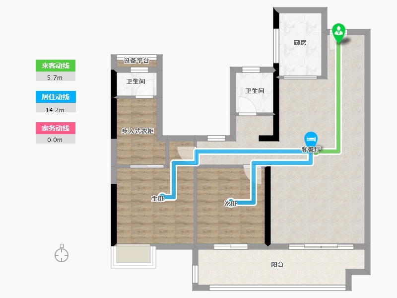 福建省-泉州市-万科城市之光-88.55-户型库-动静线