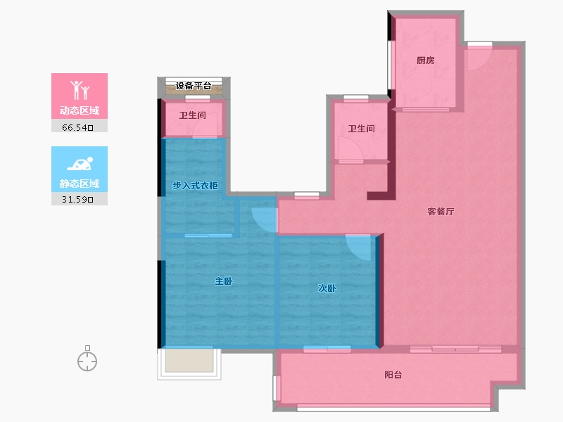 福建省-泉州市-万科城市之光-88.55-户型库-动静分区