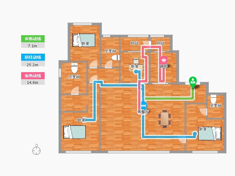 陕西省-西安市-融创珺庭府1,2,4,3,5号楼189㎡-151.49-户型库-动静线