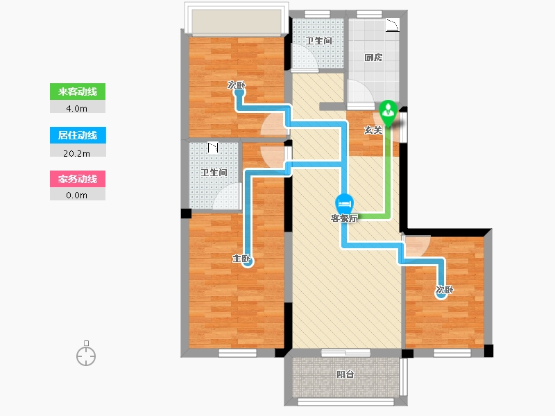 浙江省-杭州市-澳海香樟苑-74.20-户型库-动静线