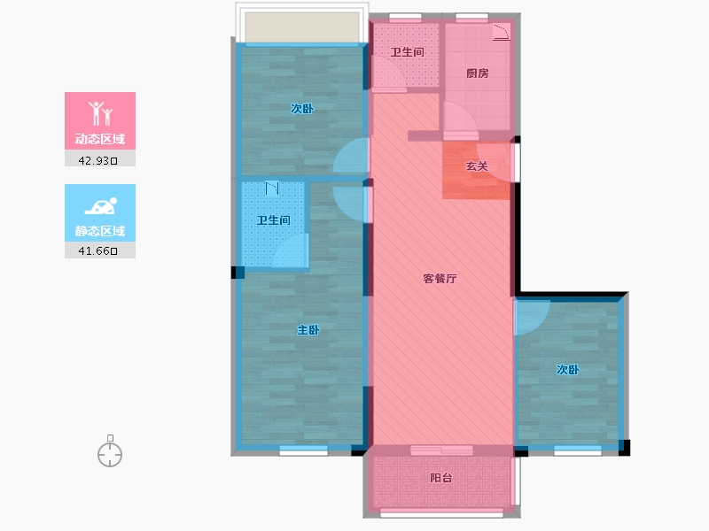 浙江省-杭州市-澳海香樟苑-74.20-户型库-动静分区