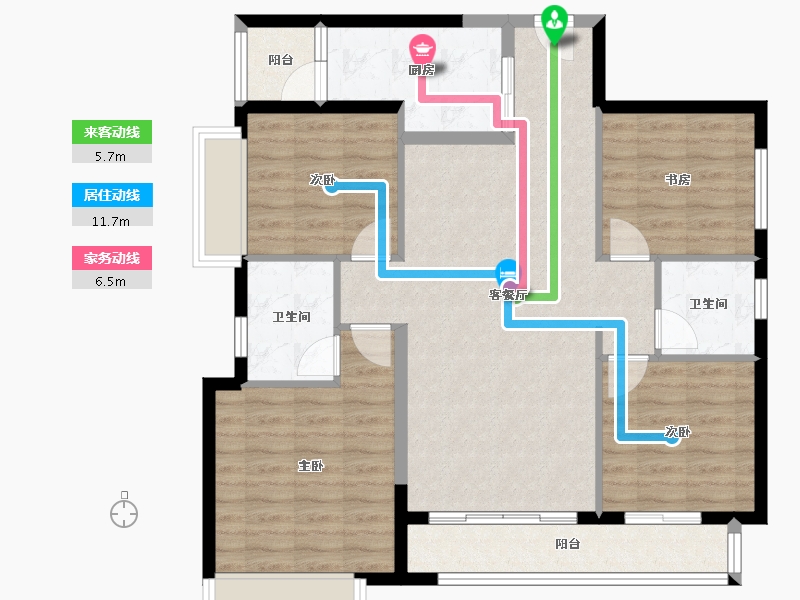 广东省-揭阳市-普宁保利和府-100.01-户型库-动静线