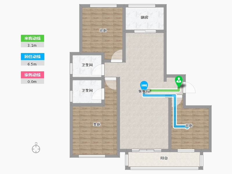 山东省-菏泽市-中达逸景花园-111.75-户型库-动静线