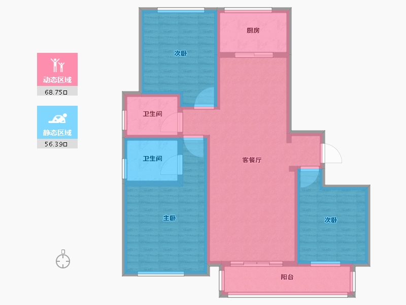 山东省-菏泽市-中达逸景花园-111.75-户型库-动静分区