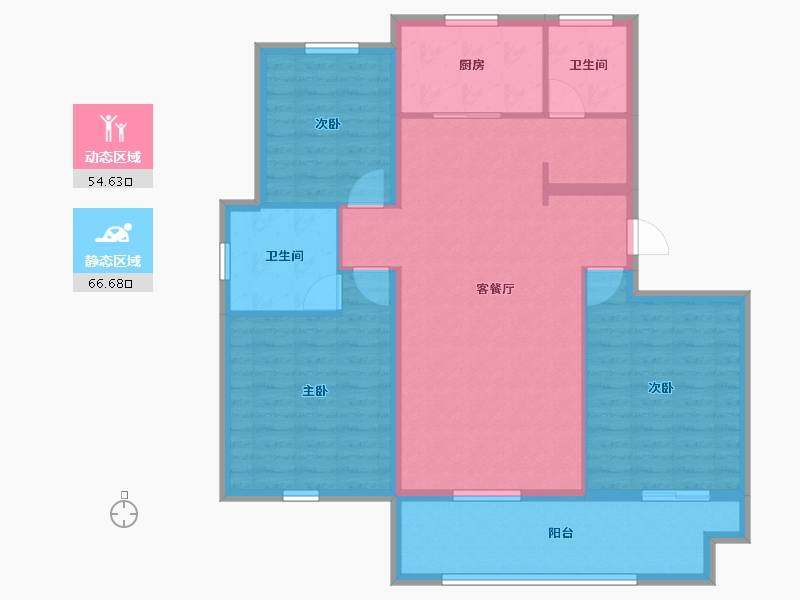 山东省-菏泽市-中达逸景花园-110.00-户型库-动静分区