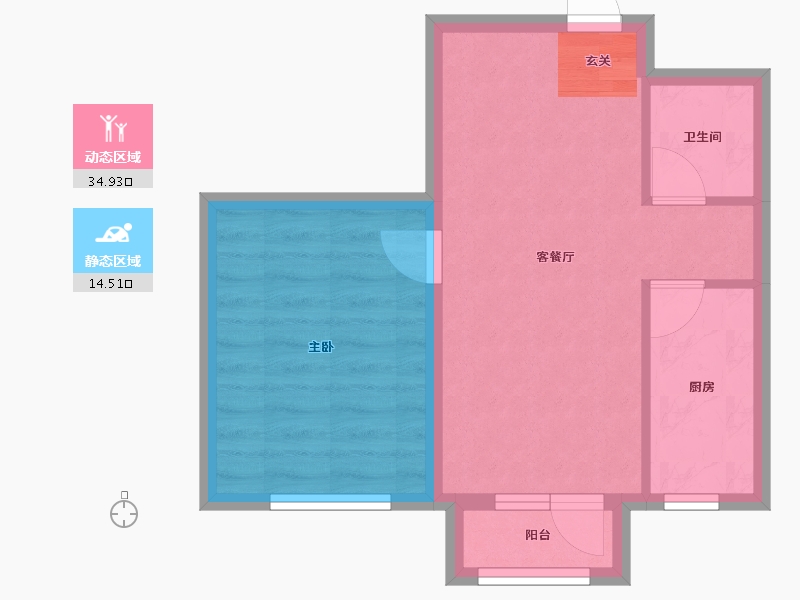 辽宁省-沈阳市-长堤湾南京南街1066-42号（42号楼）62m²-43.92-户型库-动静分区