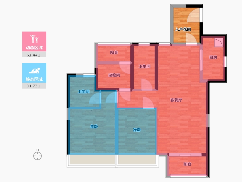 广东省-中山市-华发四季-89.00-户型库-动静分区