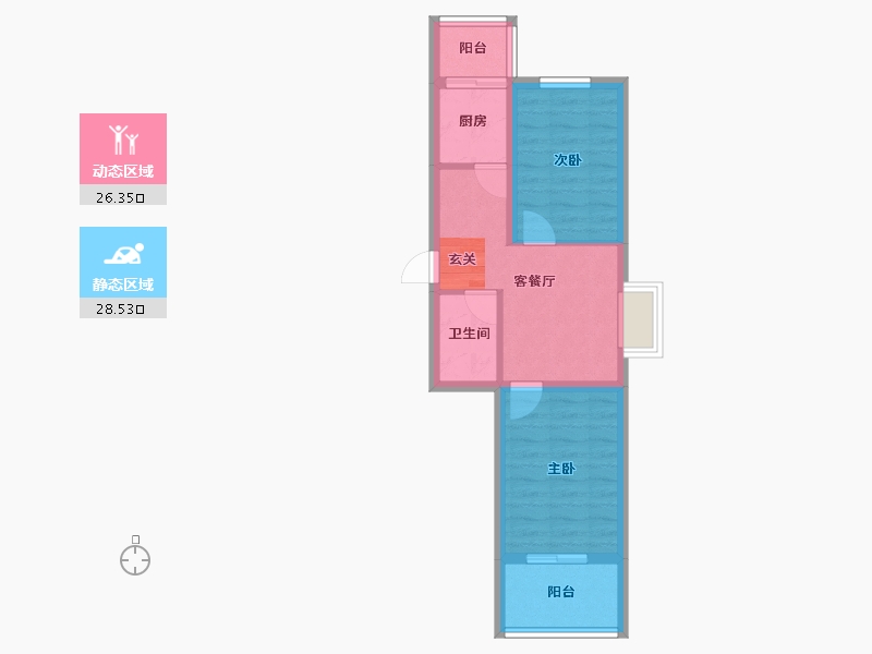 辽宁省-沈阳市-满融公馆迎春北街（37，9，15，16，17号楼）66m²-48.08-户型库-动静分区