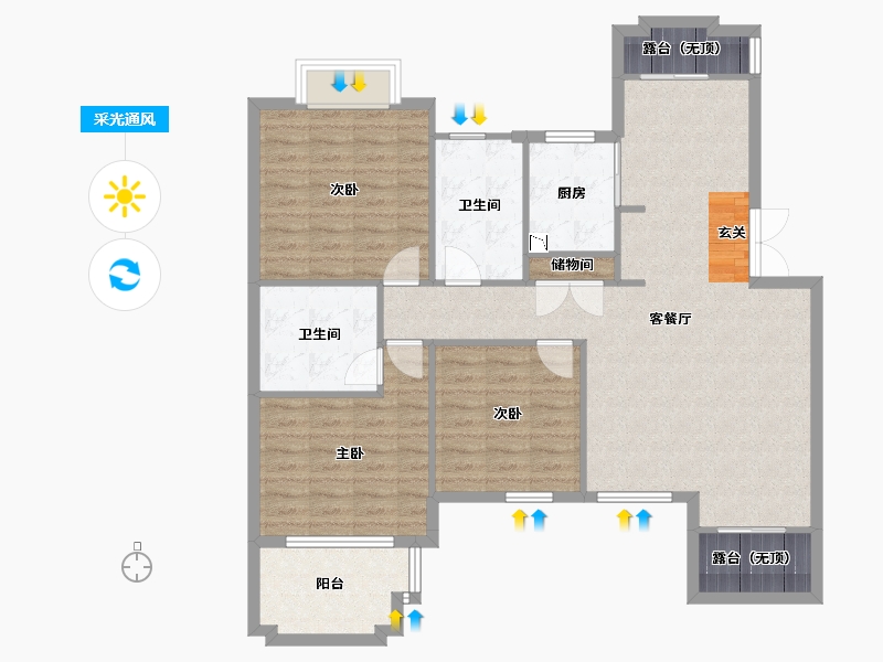 辽宁省-沈阳市-米拉春天红椿东路（C4，D4，D5，D7，D10，B2，B3，C2，C9，C10，D9）135m-110.00-户型库-采光通风