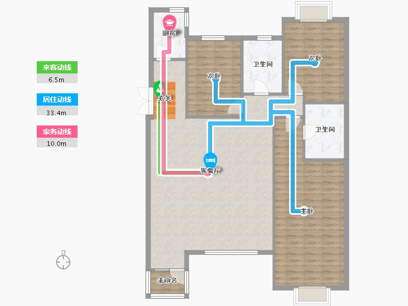 辽宁省-沈阳市-米拉春天红椿东路（D4-2，D5-2，D6，D7）146m²-130.81-户型库-动静线