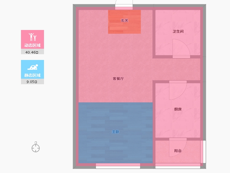 辽宁省-沈阳市-北国奥林匹克花园雪松路1-19号（19号楼）50m²-36.51-户型库-动静分区