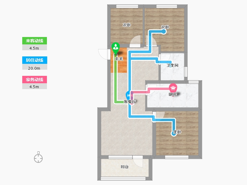 辽宁省-沈阳市-沈阳孔雀城孔雀杉路（23，25，17，19号楼）85m²-67.99-户型库-动静线