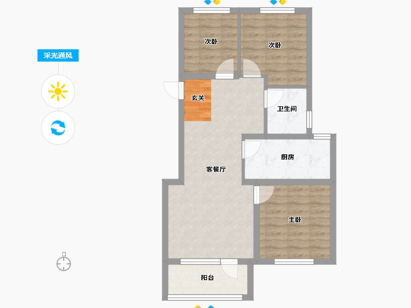 辽宁省-沈阳市-沈阳孔雀城孔雀杉路（23，25，17，19号楼）85m²-67.99-户型库-采光通风