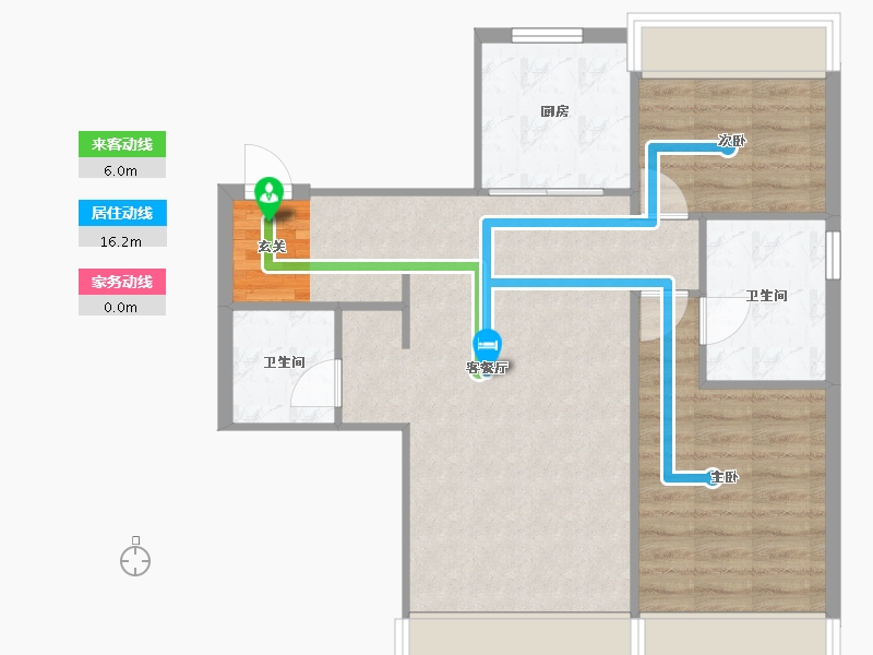 辽宁省-沈阳市-万科明日之光雪莲街东(B1,B7,B8,B6栋)105m²-69.33-户型库-动静线