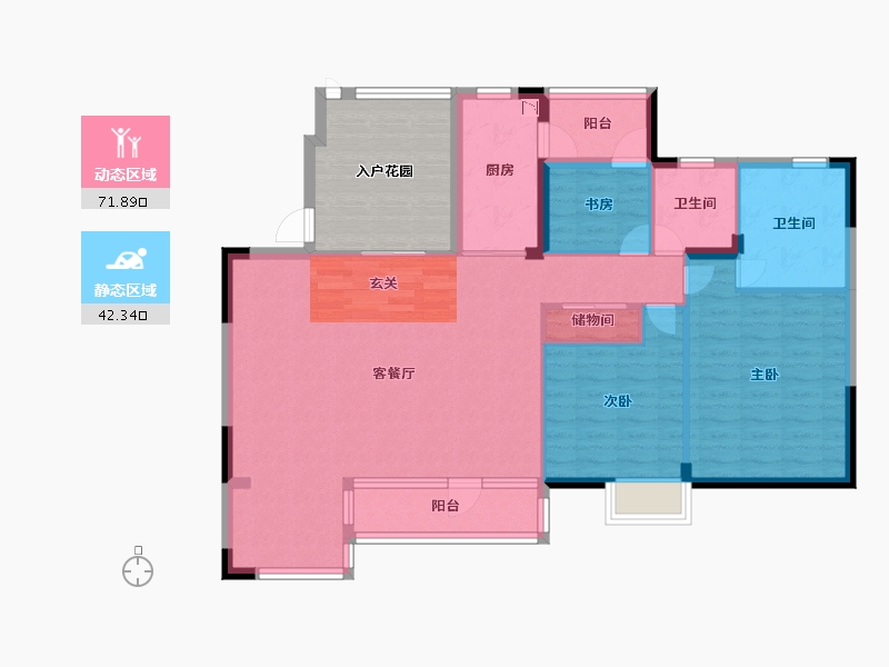 辽宁省-沈阳市-万科明日之光雪莲街东（A20，A17，A区15，A16栋)146m²-114.34-户型库-动静分区