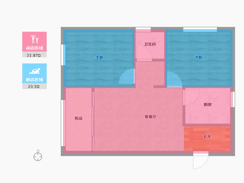 辽宁省-沈阳市-泰盈十里锦城雪莲街107-2号(G02）65m²-48.98-户型库-动静分区