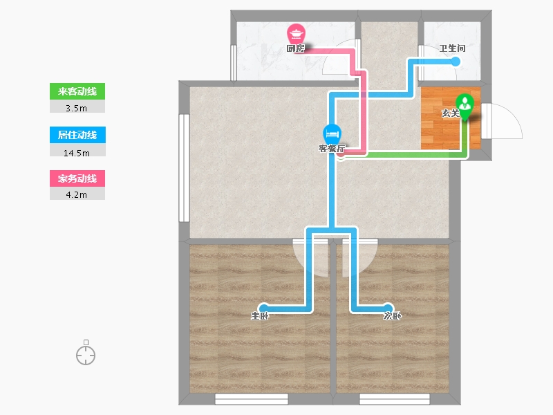 辽宁省-沈阳市-泰盈十里锦城雪莲街109-5号楼70m²-46.75-户型库-动静线