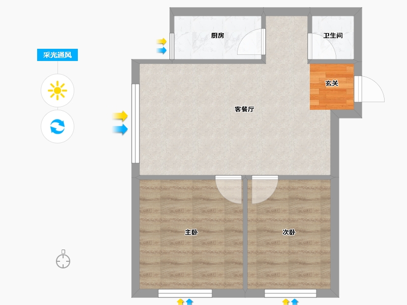 辽宁省-沈阳市-泰盈十里锦城雪莲街109-5号楼70m²-46.75-户型库-采光通风