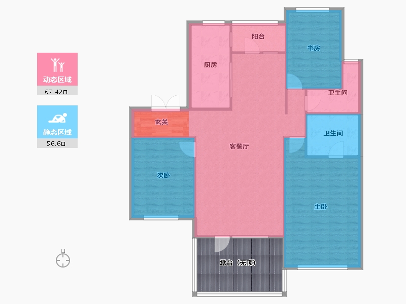 辽宁省-沈阳市-北国奥林匹克花园152.0152m²-127.44-户型库-动静分区