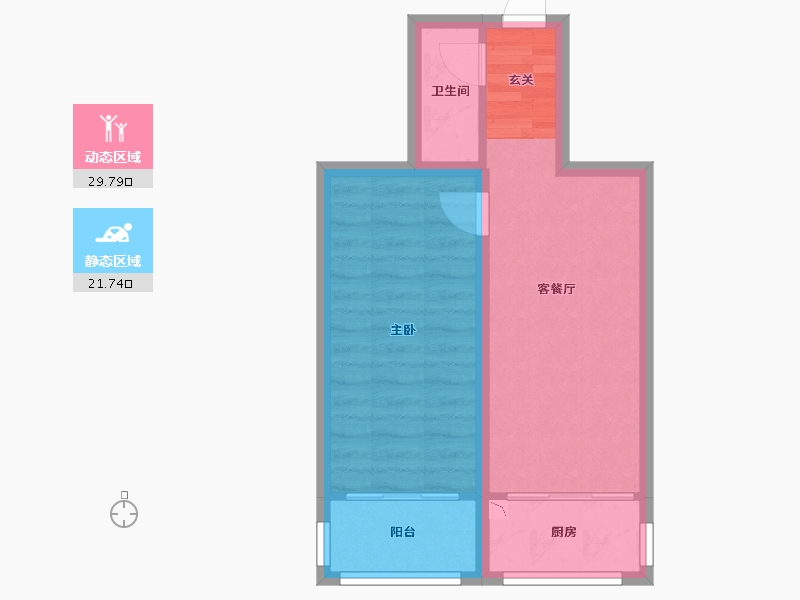 辽宁省-沈阳市-满融首府迎春北街86-35号（35号楼）59m²-45.65-户型库-动静分区