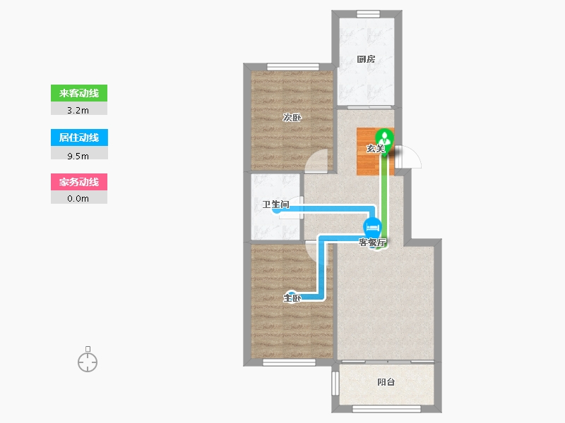 辽宁省-沈阳市-满融首府迎春北街86-37号（37号楼）80m²-61.59-户型库-动静线