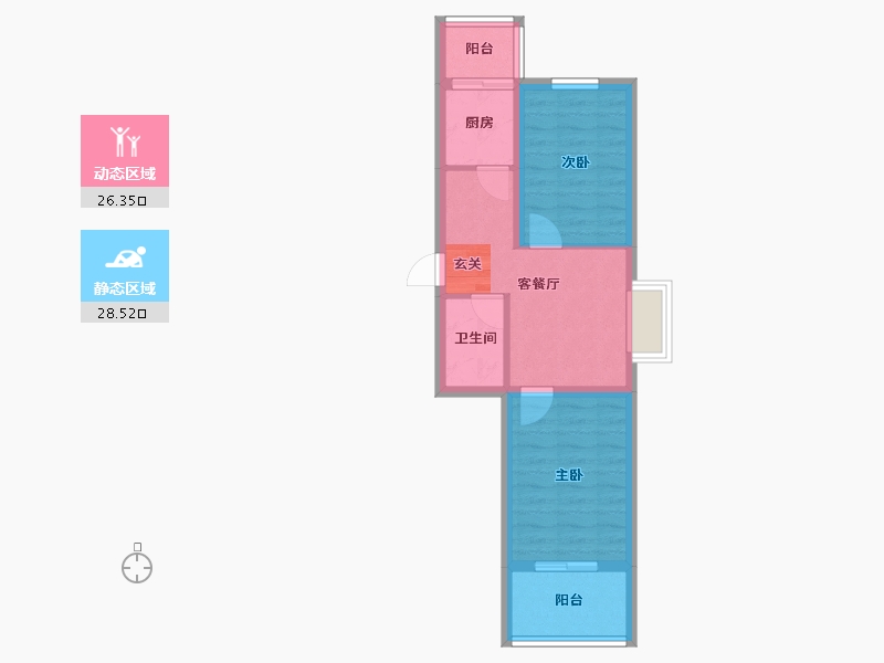 辽宁省-沈阳市-满融首府迎春北街（37，9，15，16，17号楼）66m²-48.08-户型库-动静分区