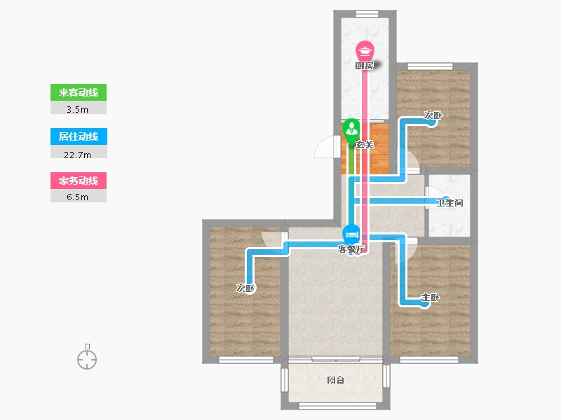 辽宁省-沈阳市-满融首府迎春北街86-37号（37号楼）91m²-68.60-户型库-动静线