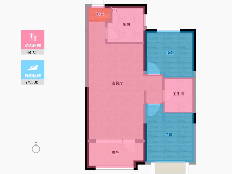 辽宁省-沈阳市-奥园国际城南京南街（93、94、95）85m²-59.74-户型库-动静分区