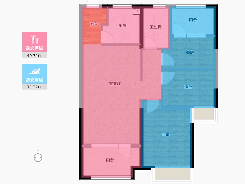 辽宁省-沈阳市-奥园国际城南京南街1188-93号（93号楼）99m²-73.10-户型库-动静分区