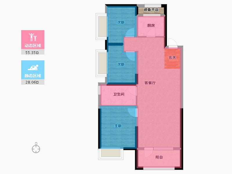 辽宁省-沈阳市-奥园国际城南京南街（93，94，95）106m²-75.74-户型库-动静分区