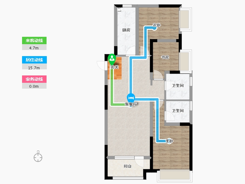 辽宁省-沈阳市-奥园国际城南京南街（103号楼，104号楼）115m²-80.67-户型库-动静线