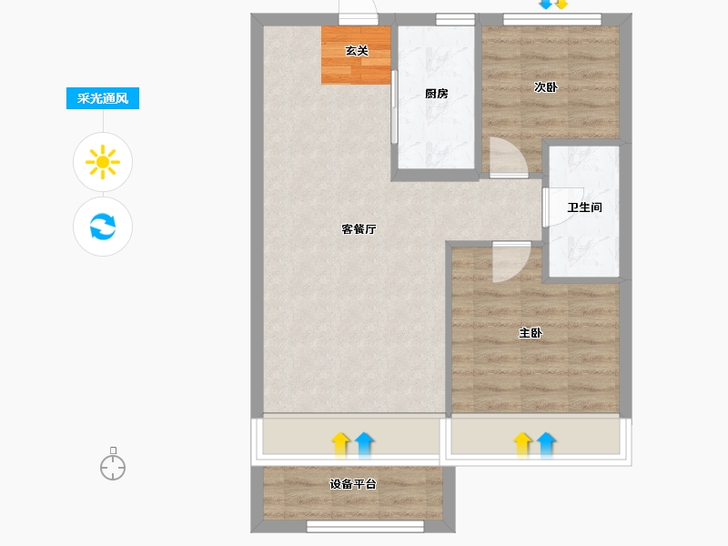 辽宁省-沈阳市-碧桂园凤凰城（66，67，68，69，78，79，84，85号楼）86m²-59.99-户型库-采光通风