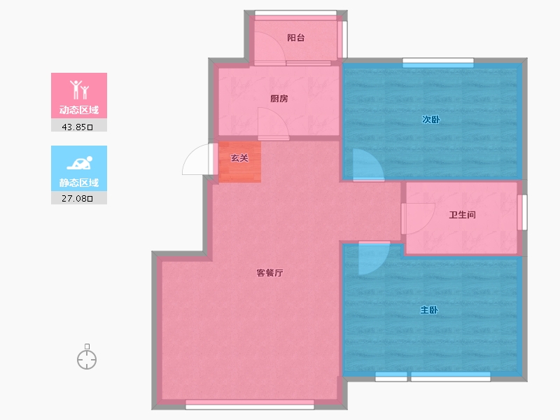 辽宁省-沈阳市-顶盛国际花园南京南街1028-1号（1）80m²-64.56-户型库-动静分区