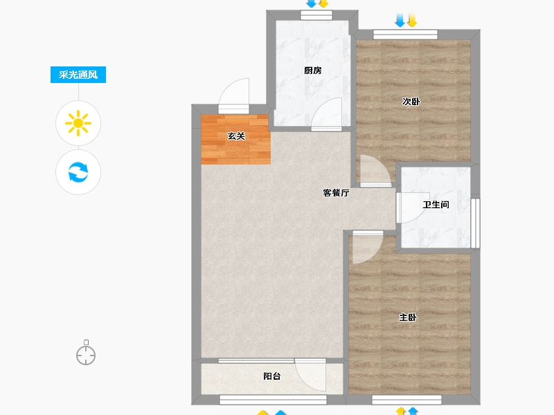 辽宁省-沈阳市-顶盛国际花园南京南街（13，14b，18a，13a，14）86m²-57.50-户型库-采光通风