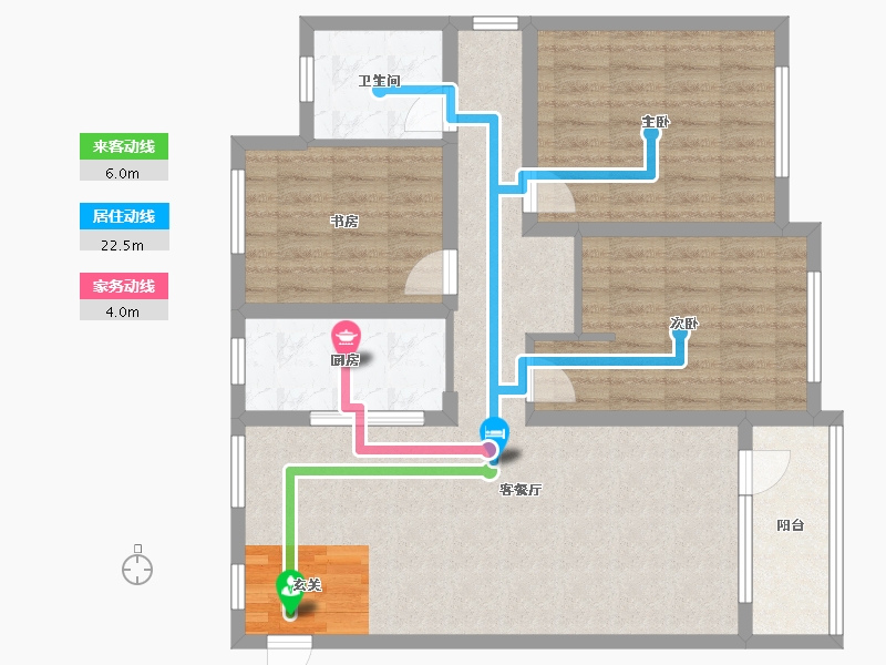 辽宁省-沈阳市-顶盛国际花园南京南街1028-18号（18a）121m²-94.29-户型库-动静线