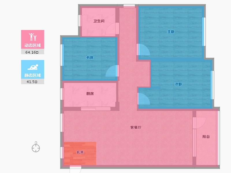 辽宁省-沈阳市-顶盛国际花园南京南街1028-18号（18a）121m²-94.29-户型库-动静分区