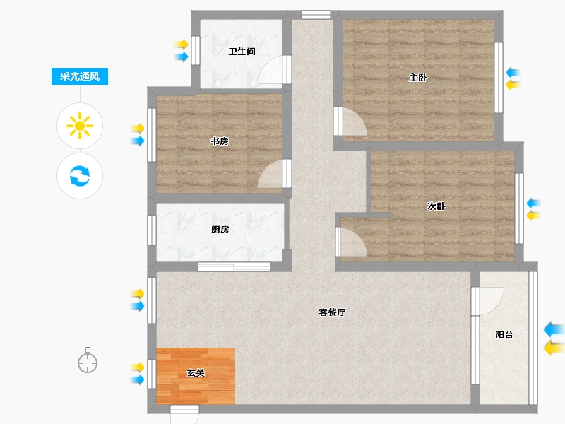 辽宁省-沈阳市-顶盛国际花园南京南街1028-18号（18a）121m²-94.29-户型库-采光通风